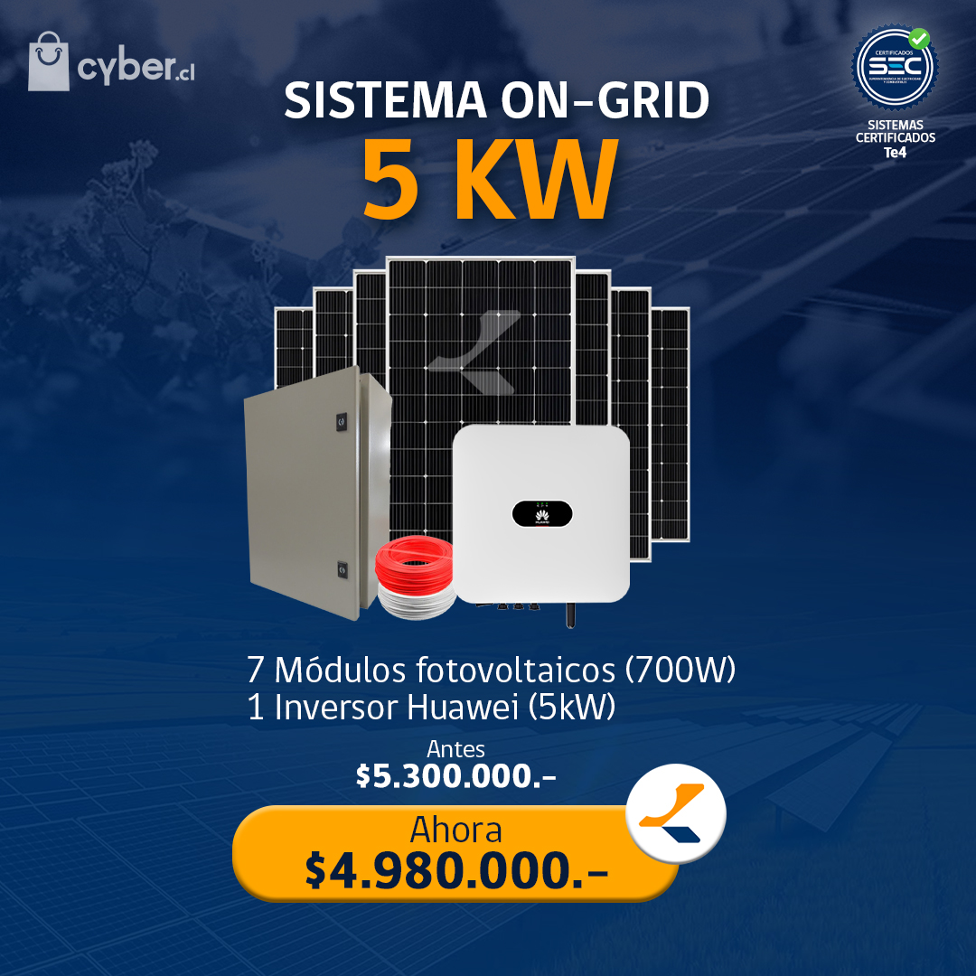 ONGRID 5kw Sistema Fotovoltaico On-Grid 5kW - Imagen 1